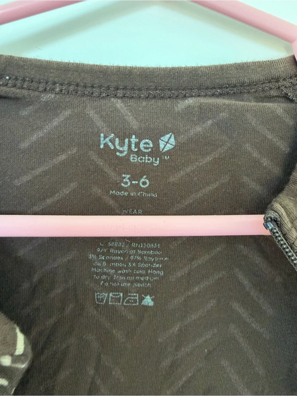 Kyte BABY Brown Herringbone Footed One-Piece
